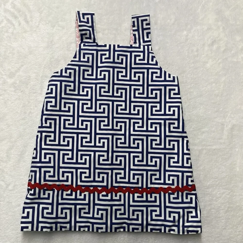 Reversible Dress Toddler Girls 4/5T Nautical Beach Summer Spring‎ Bunny Ric Rac